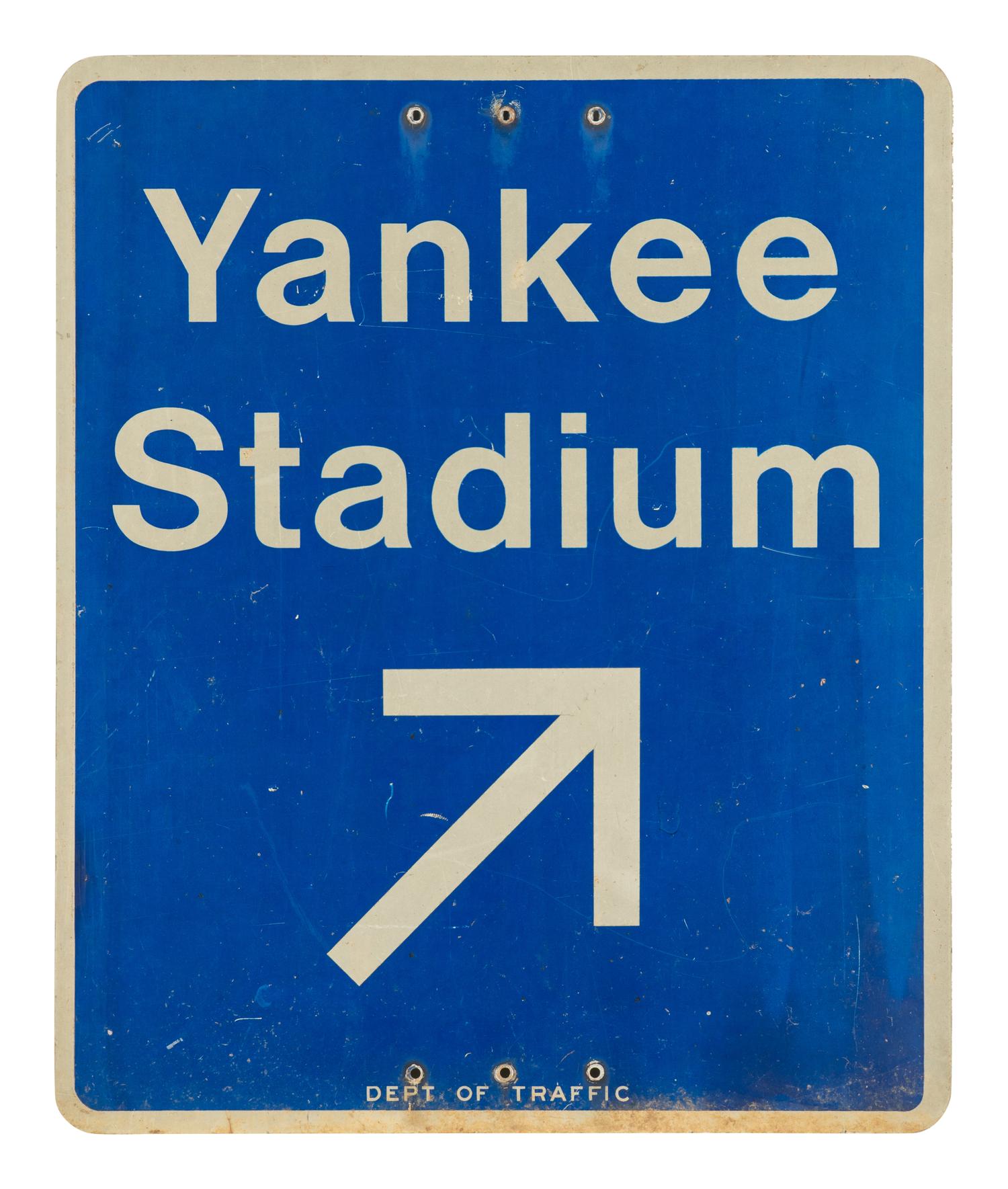 An Original New York City Yankee Stadium Large DOT Directional Street Sign