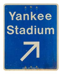An Original New York City Yankee Stadium Large DOT Directional Street Sign
