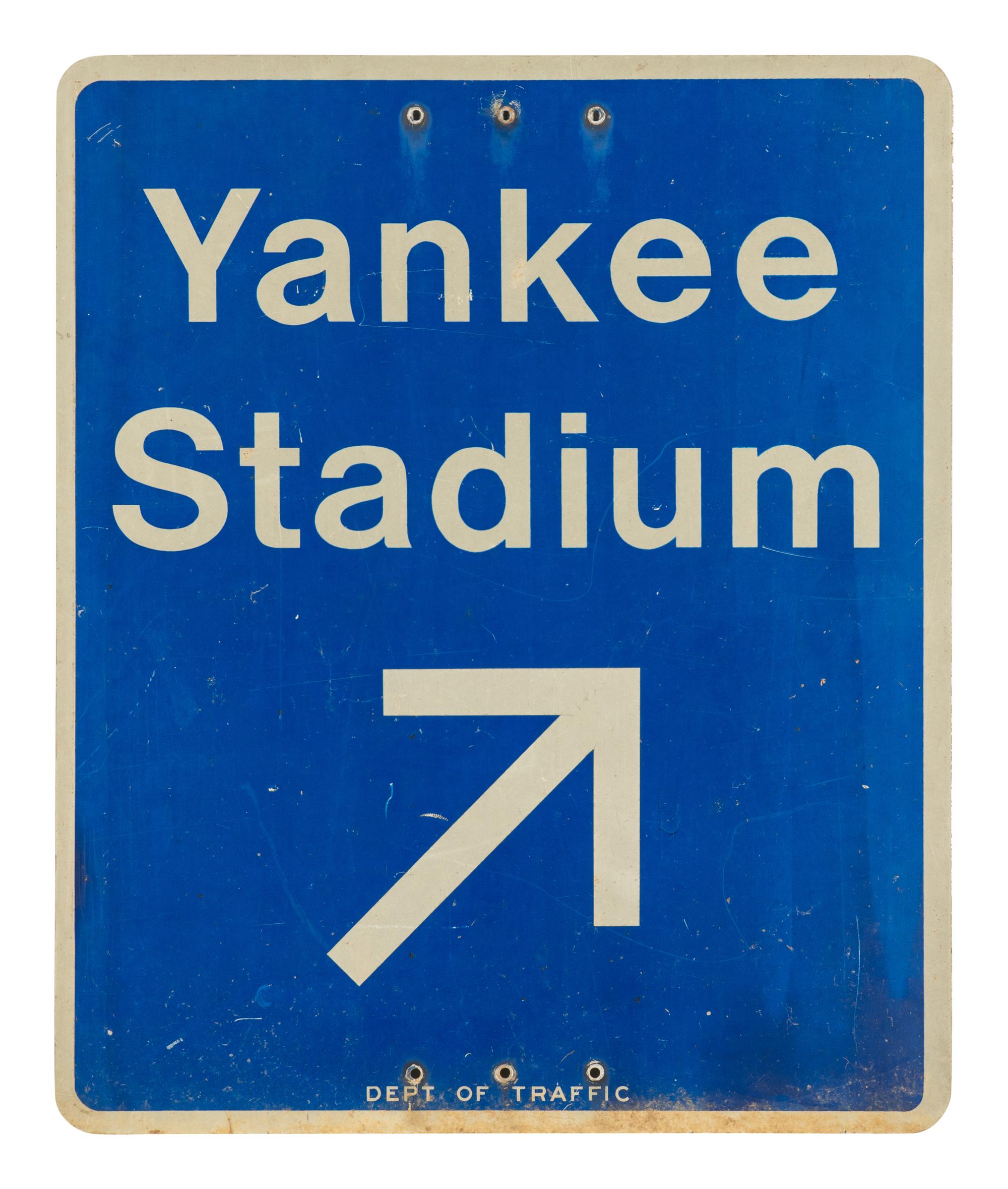 An Original New York City Yankee Stadium Large DOT Directional Street Sign