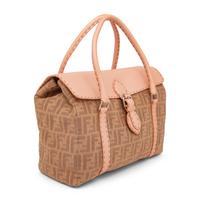 Fendi, Monogram Jacquard & ink Leather Handbag