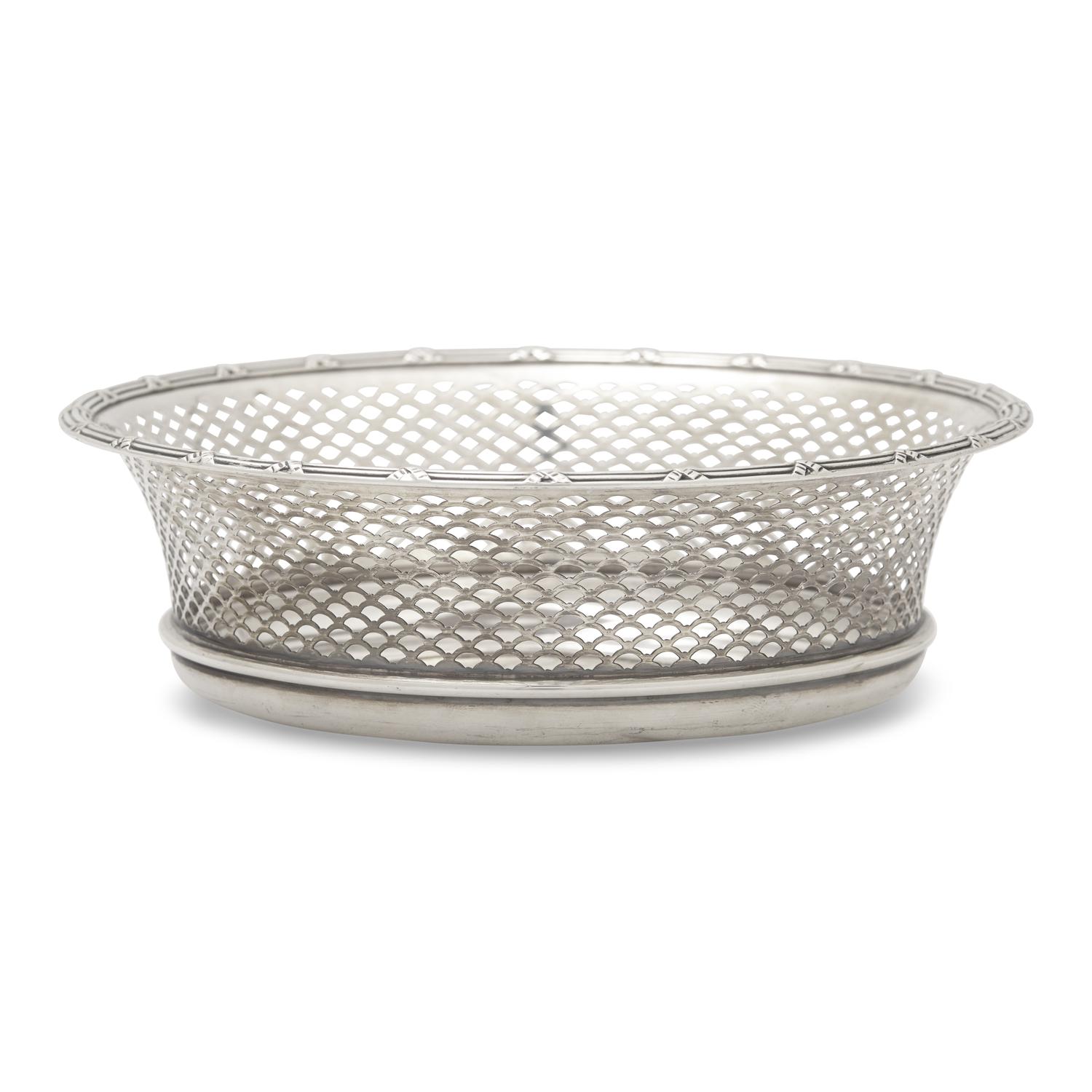An American Pierced Silver Bread Basket