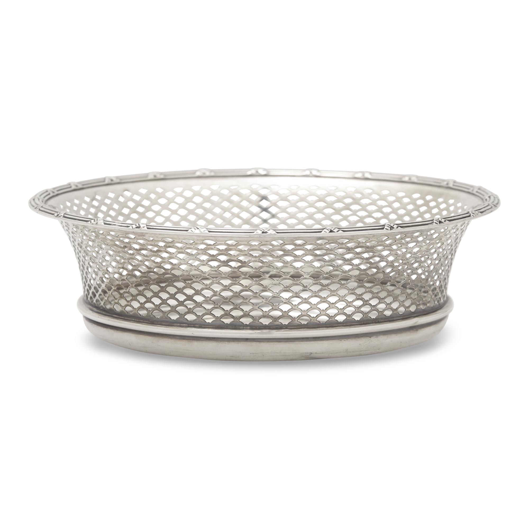 An American Pierced Silver Bread Basket