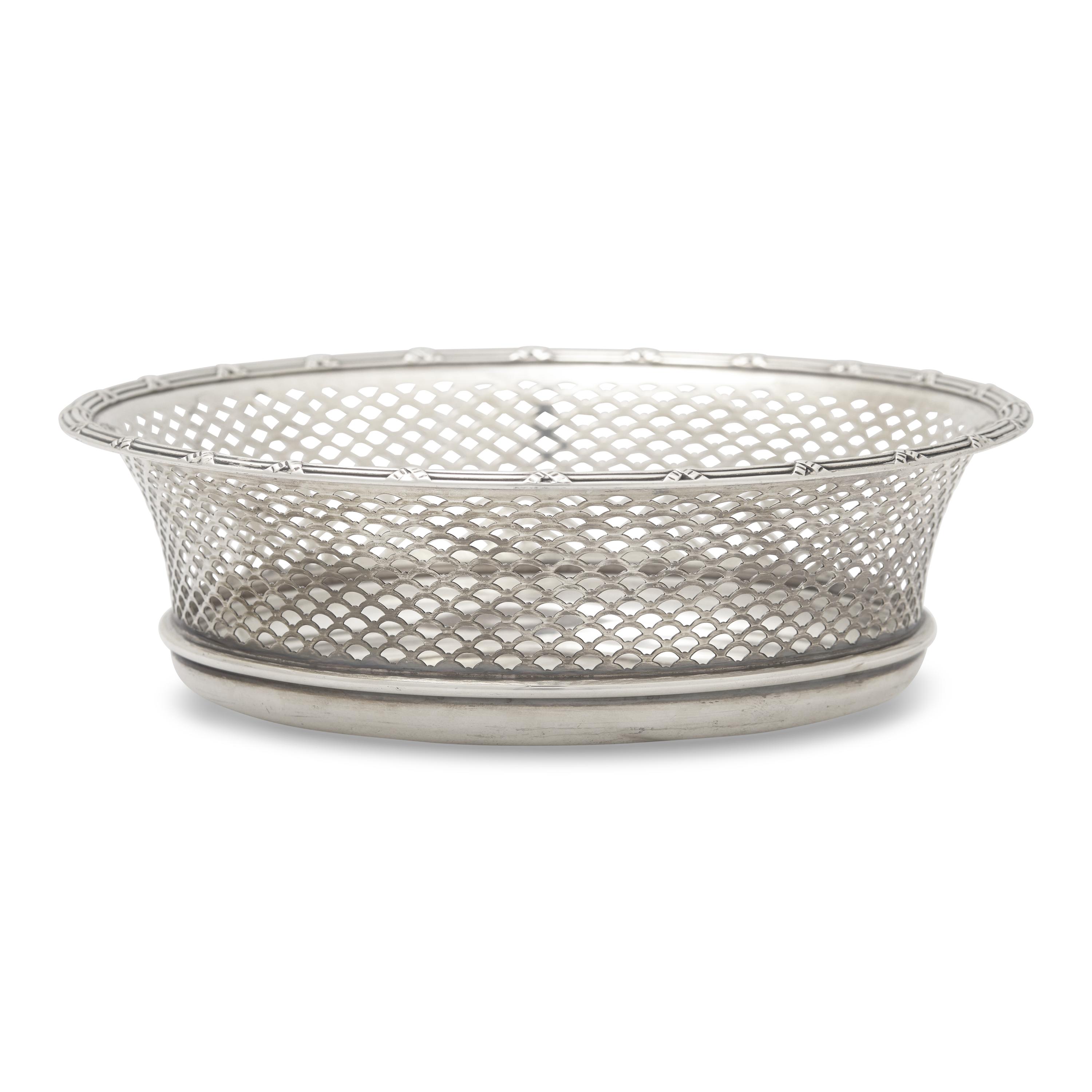 An American Pierced Silver Bread Basket