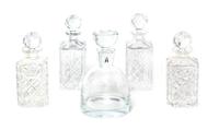 A Group of Five Glass Decanters Height of tallest 11 inches. — VARIOUS MAKERS