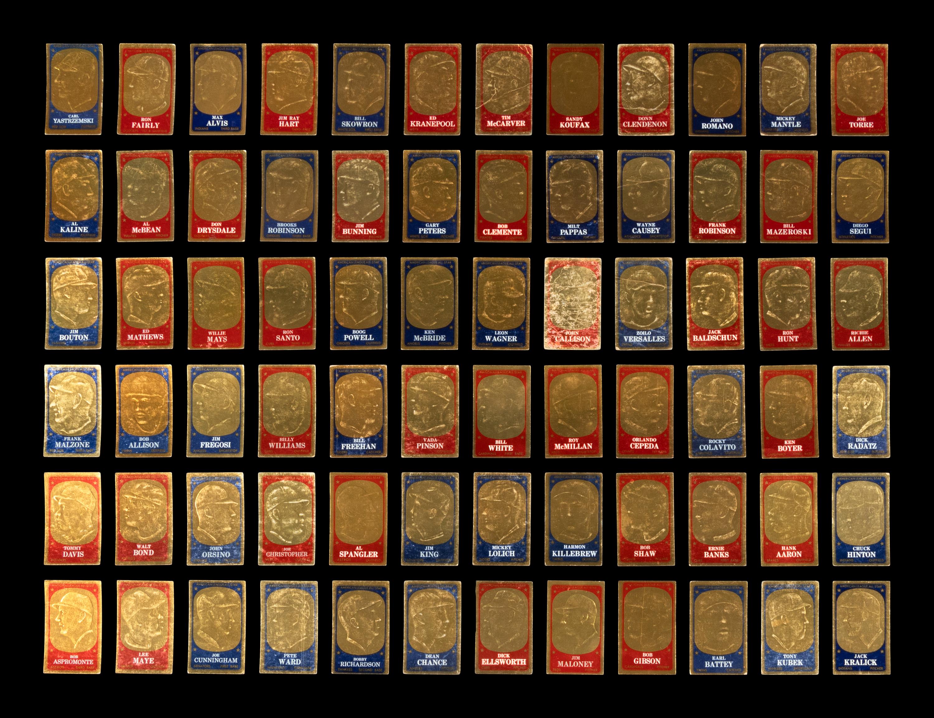 A Complete Set of 1965 Topps Embossed Baseball Cards (72/72)