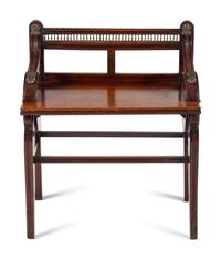 An English Brass Mounted Walnut Hall Stool