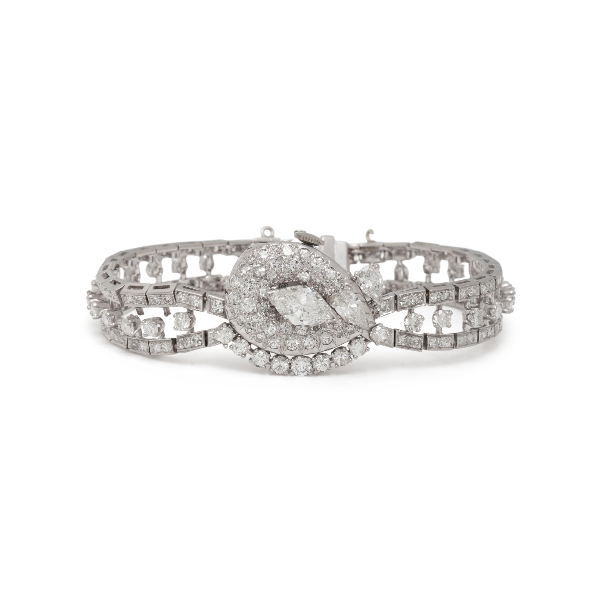 HAMILTON, PLATINUM AND DIAMOND SURPRISE WATCH