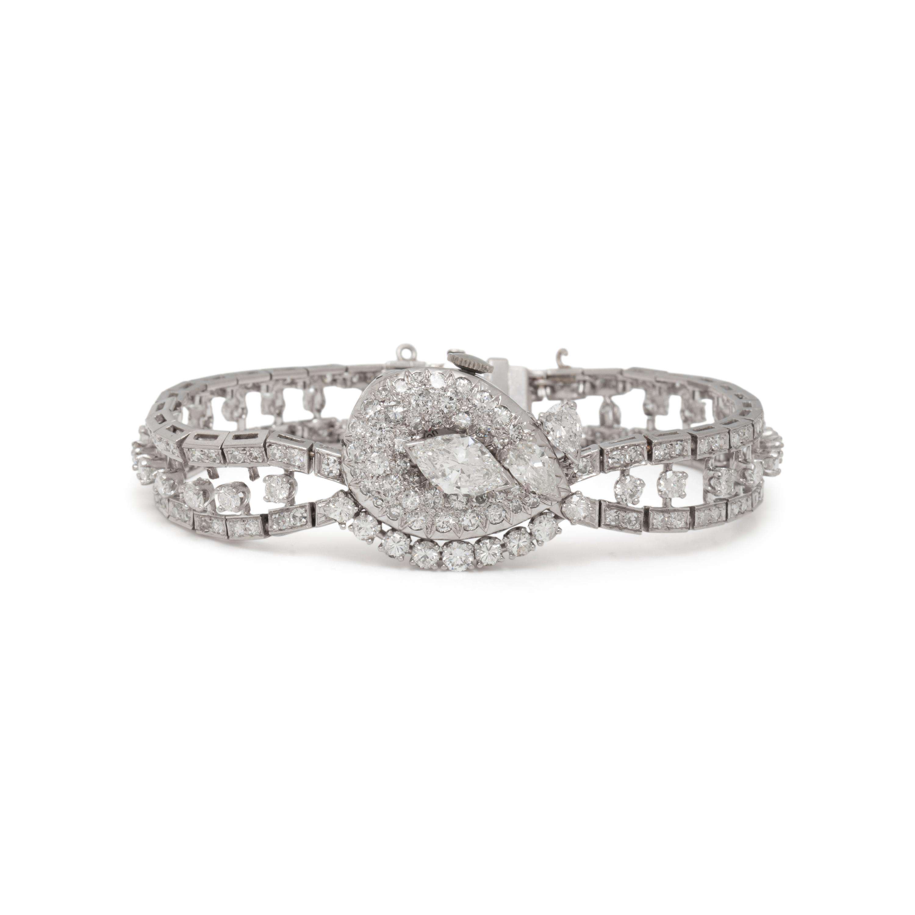 HAMILTON, PLATINUM AND DIAMOND SURPRISE WATCH