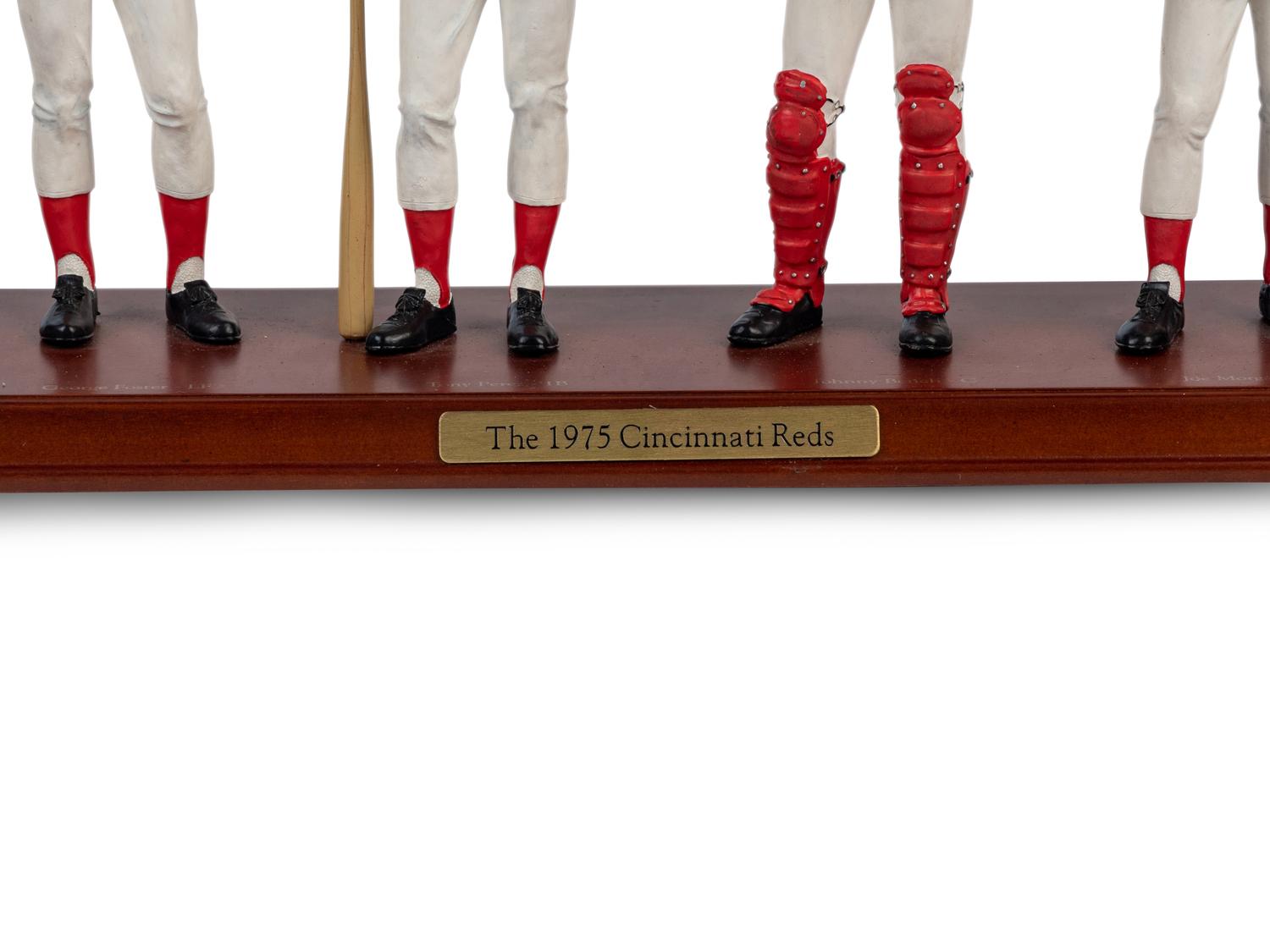 A Cincinnati Reds 1975 Big Red Machine Danbury Mint Figurine Display,