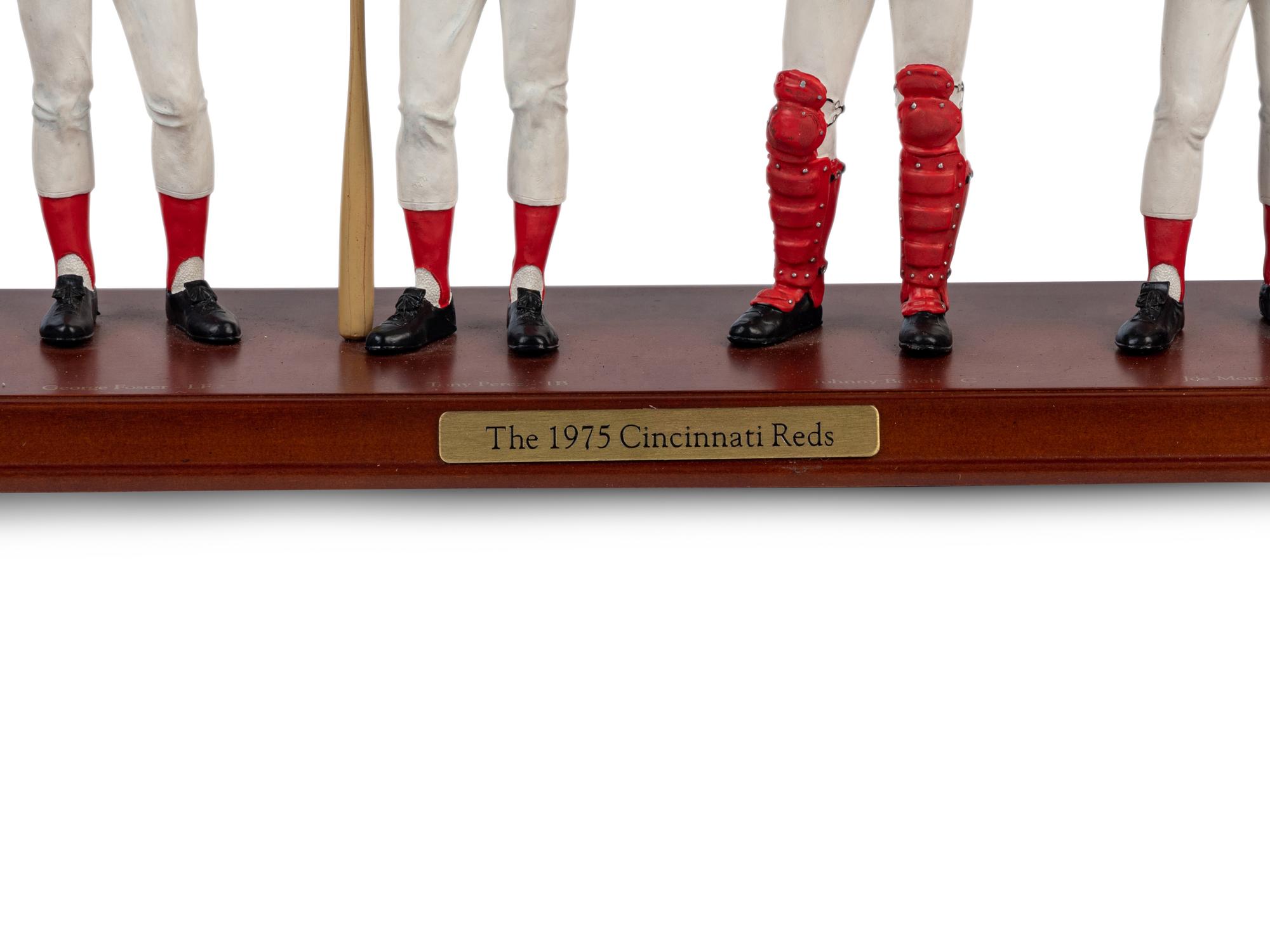 A Cincinnati Reds 1975 Big Red Machine Danbury Mint Figurine Display,