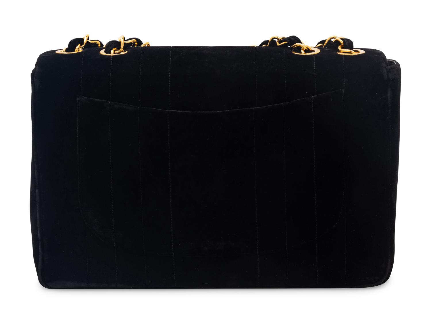 CHANEL VELVET JUMBO FLAP BAG