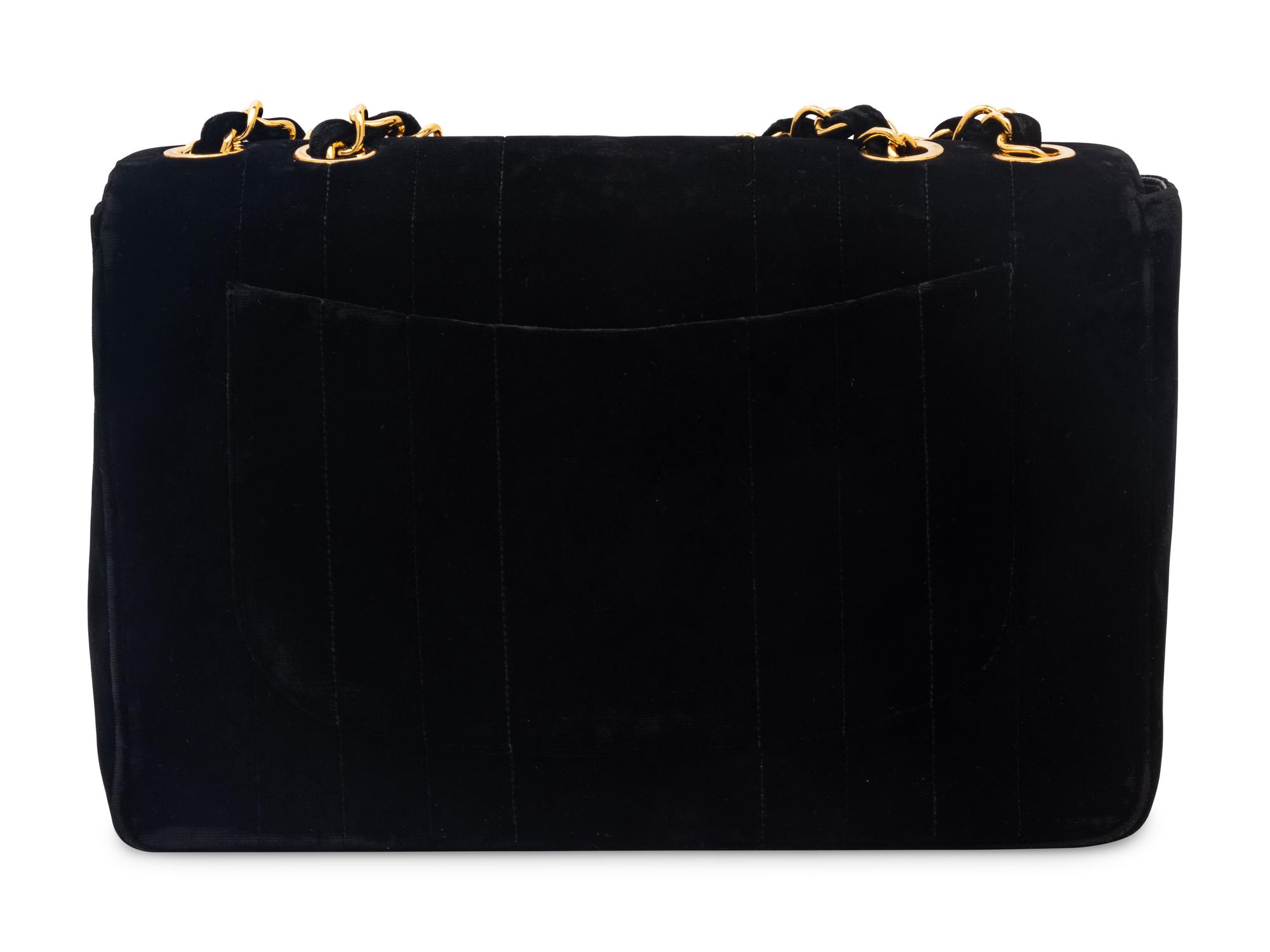 CHANEL VELVET JUMBO FLAP BAG