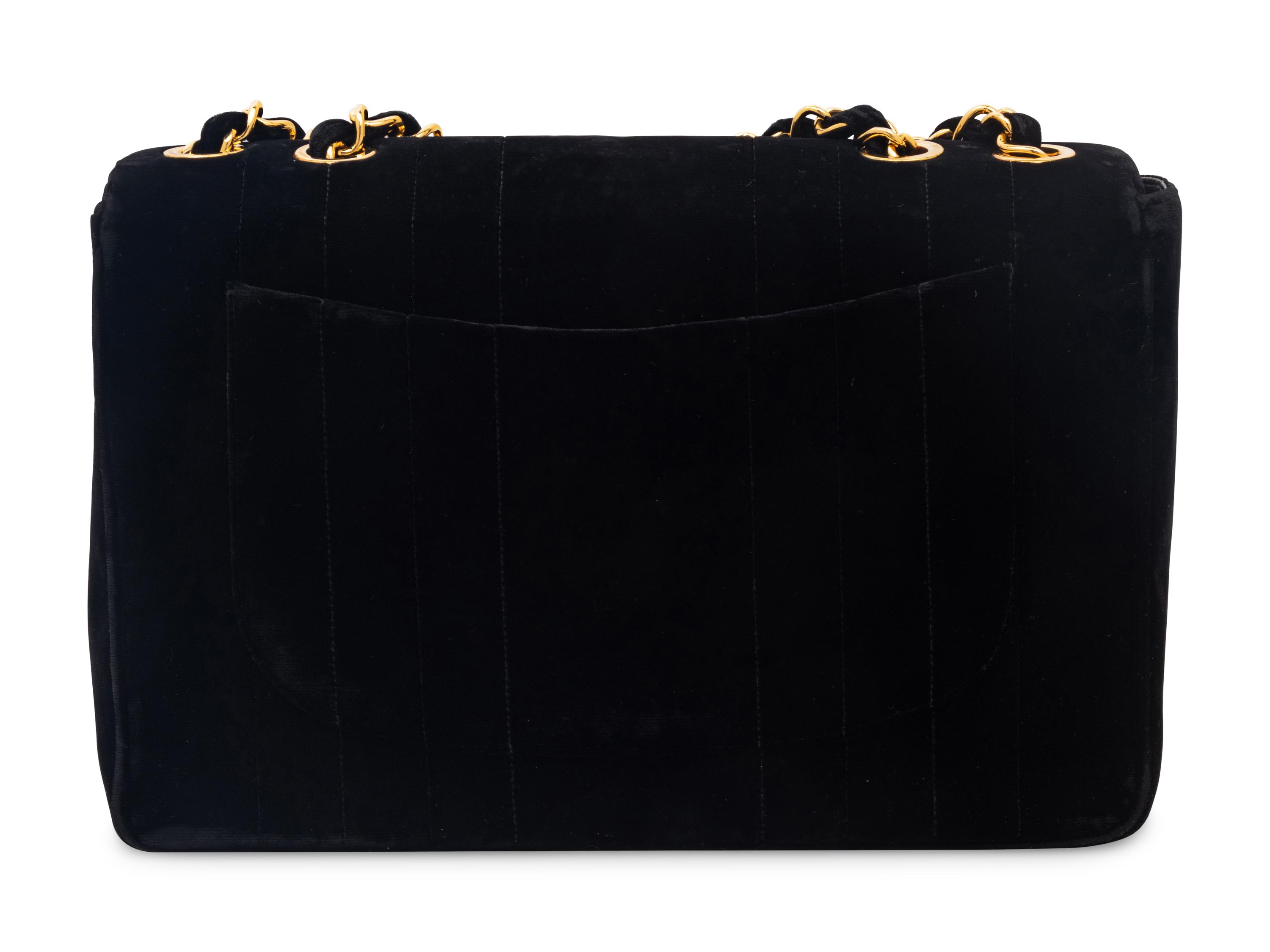 CHANEL VELVET JUMBO FLAP BAG