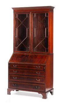 A Georgian Style Mahogany Secretary Bookcase Height 77 x width 36 x depth 18 1/2 inches. — LATE 19TH/EARLY 20TH CENTURY