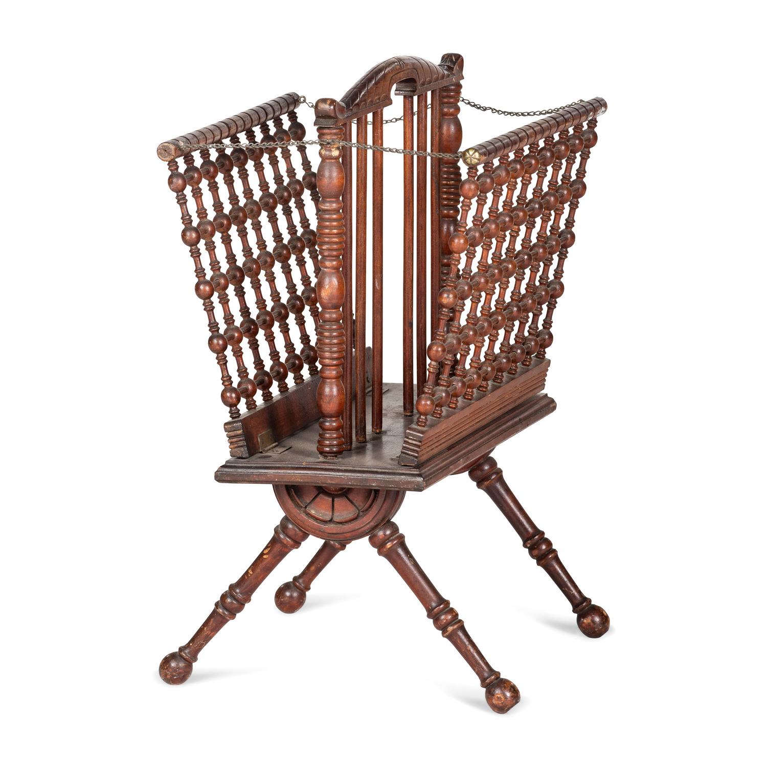 A Victorian Stick and Ball Collapsable Canterbury