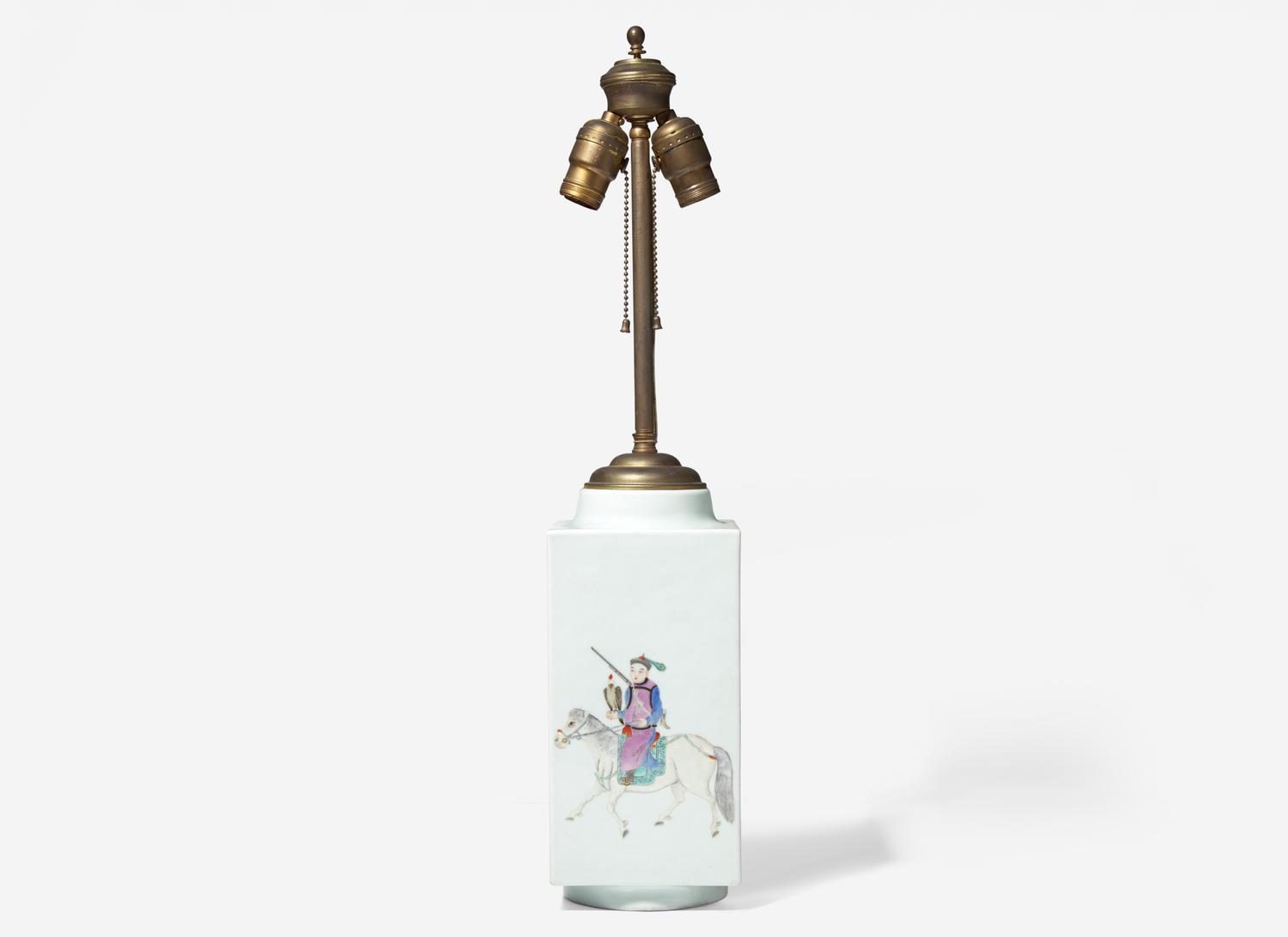 A Chinese Famille Rose Decorated 'Cong' Vase