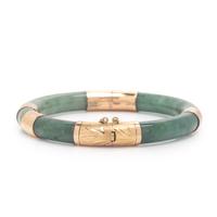 Jade and Yellow Gold Bangle Bracelet