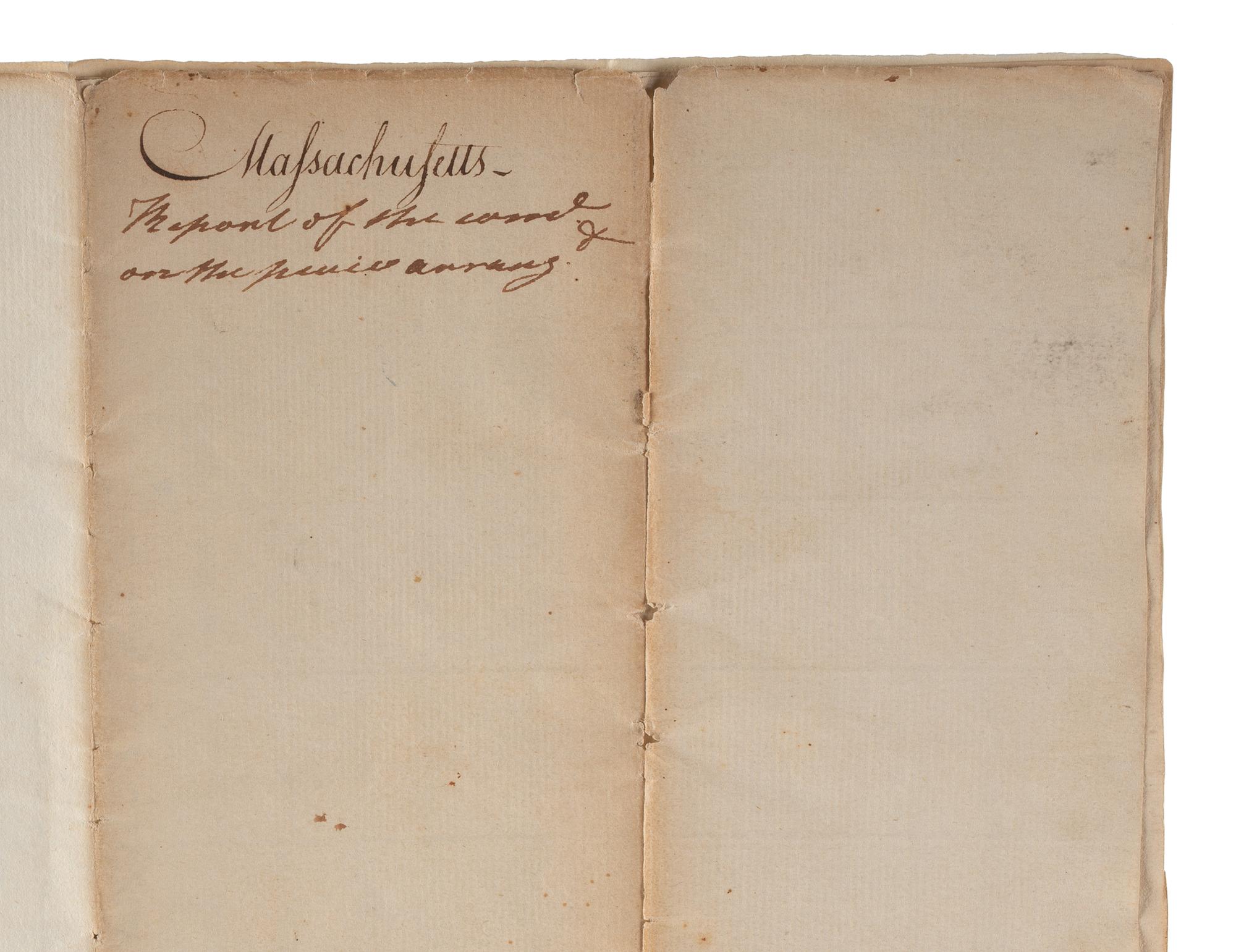 [CONTINENTAL CONGRESS] -- [HAMILTON, Alexander (1755-1804)]. [HOLTEN, Dr. Samuel (1738-1816).] Dr. Samuel Holten's personal copy of the Report of a Committee to the Continental Congress on a Military Peace Establishment, [1783].