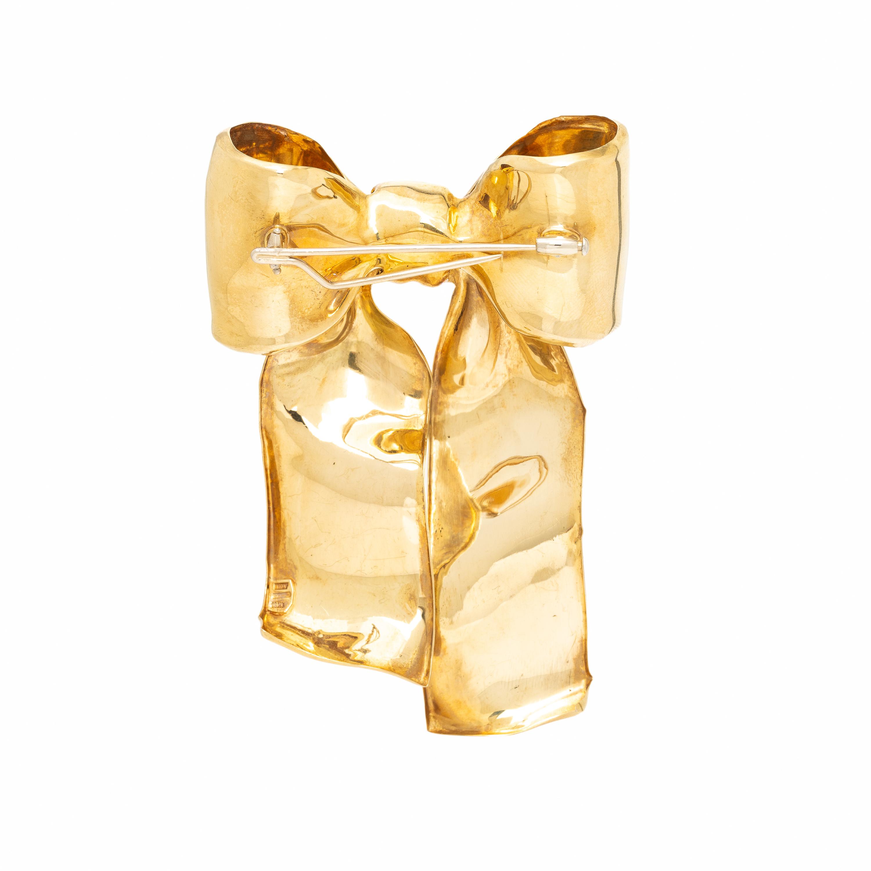 Yellow Gold Bow Brooch