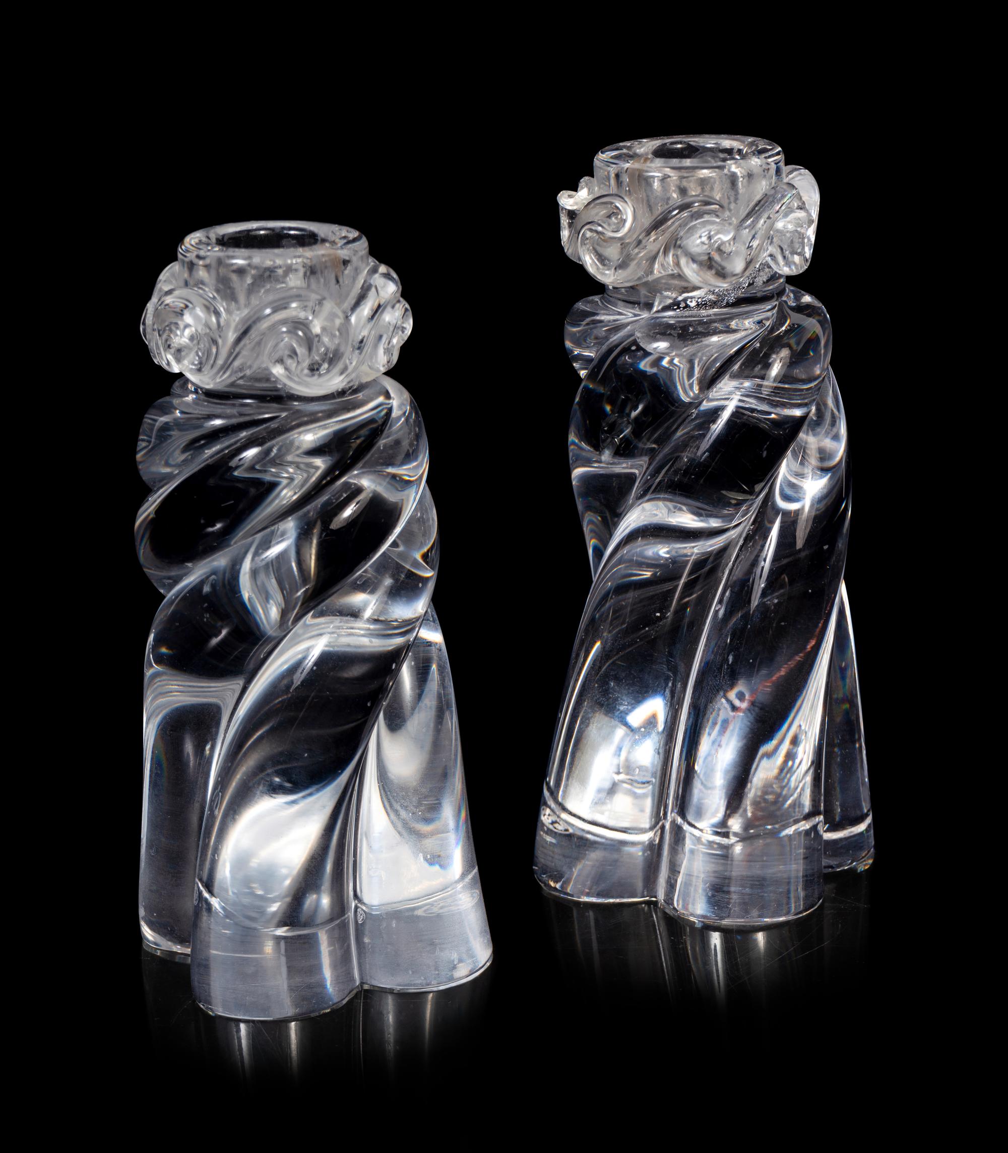 A Pair of Baccarat Aladdin Candlesticks