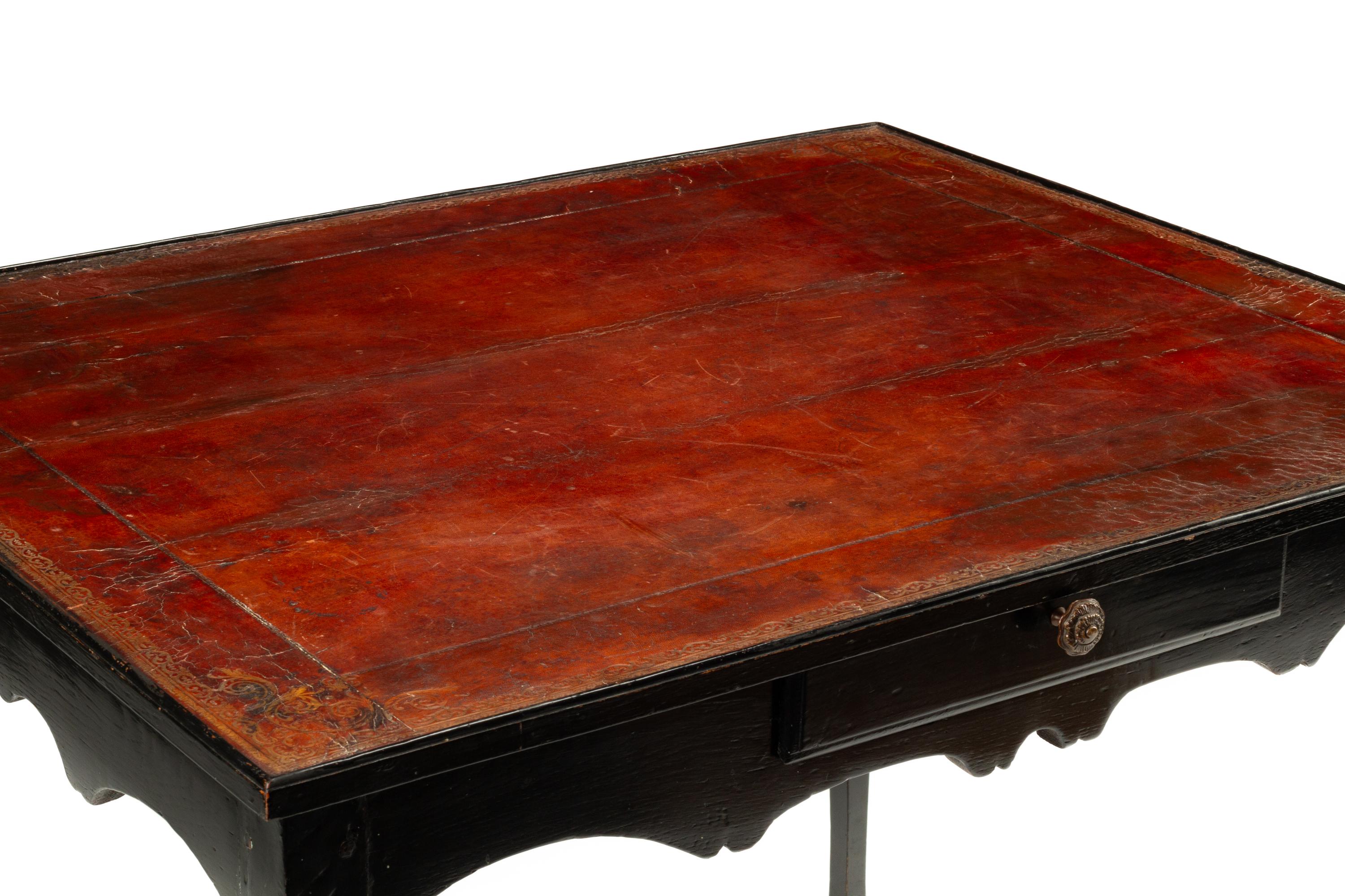 A Louis XV Provincial Ebonized Writing Table