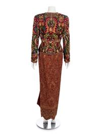 Oscar de la Renta Beaded Jacket and Skirt Ensemble, 1980-90s