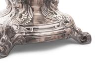 A Russian Silver-Plate and Cut Glass Two-Tier Dessert Stand