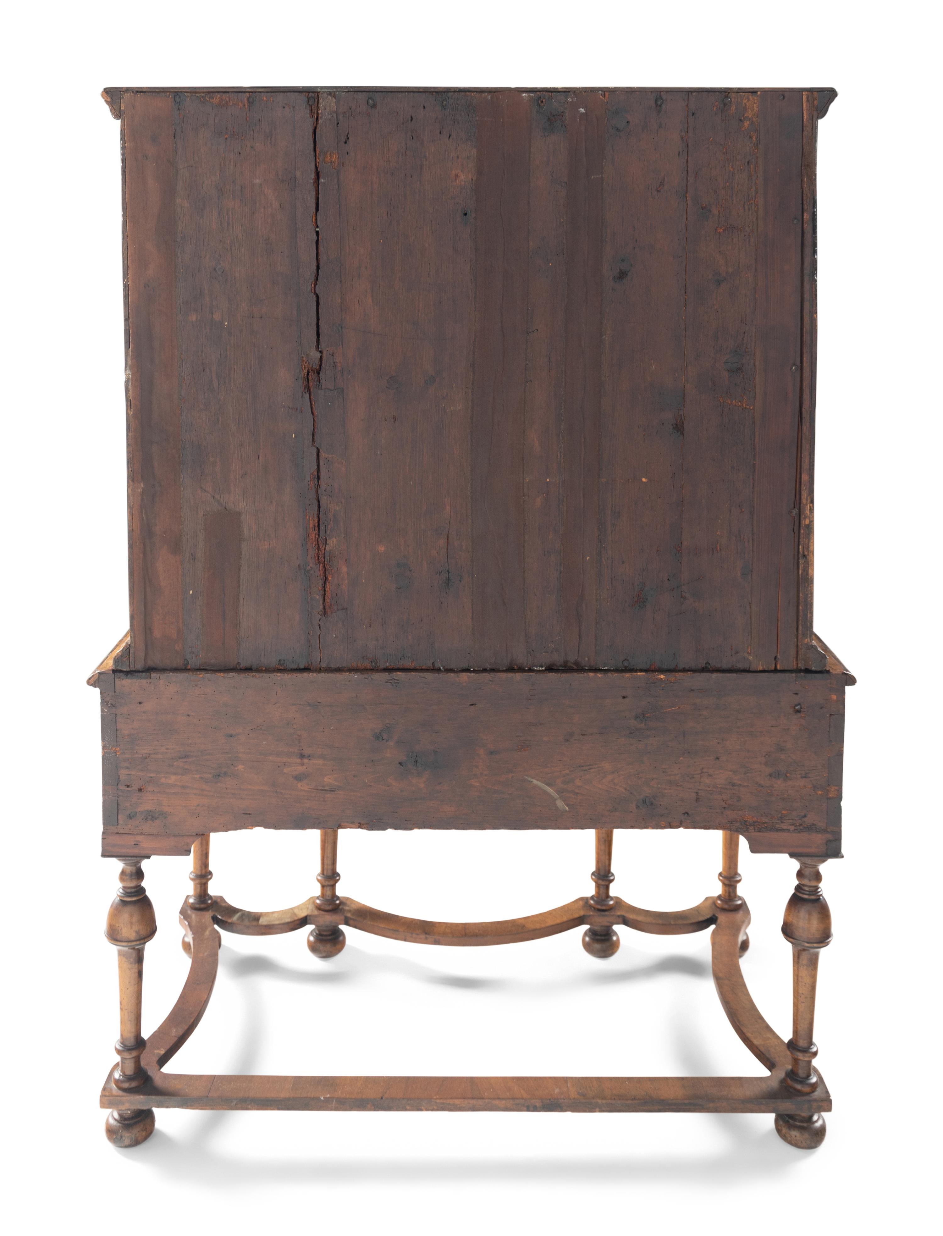 A William and Mary Walnut Chest on Stand
