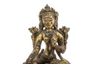 A Tibetan Gilt Bronze Seated Figure of Tara