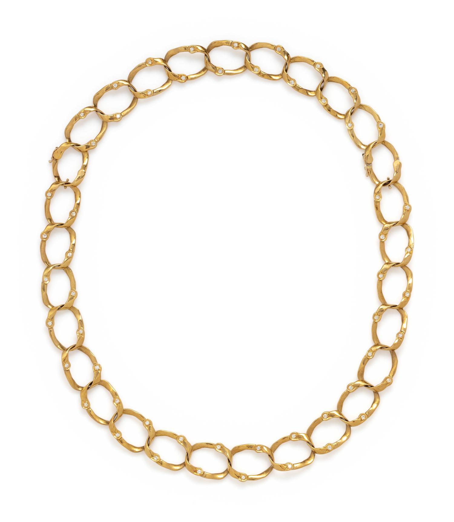 YELLOW GOLD AND DIAMOND CONVERTIBLE NECKLACE