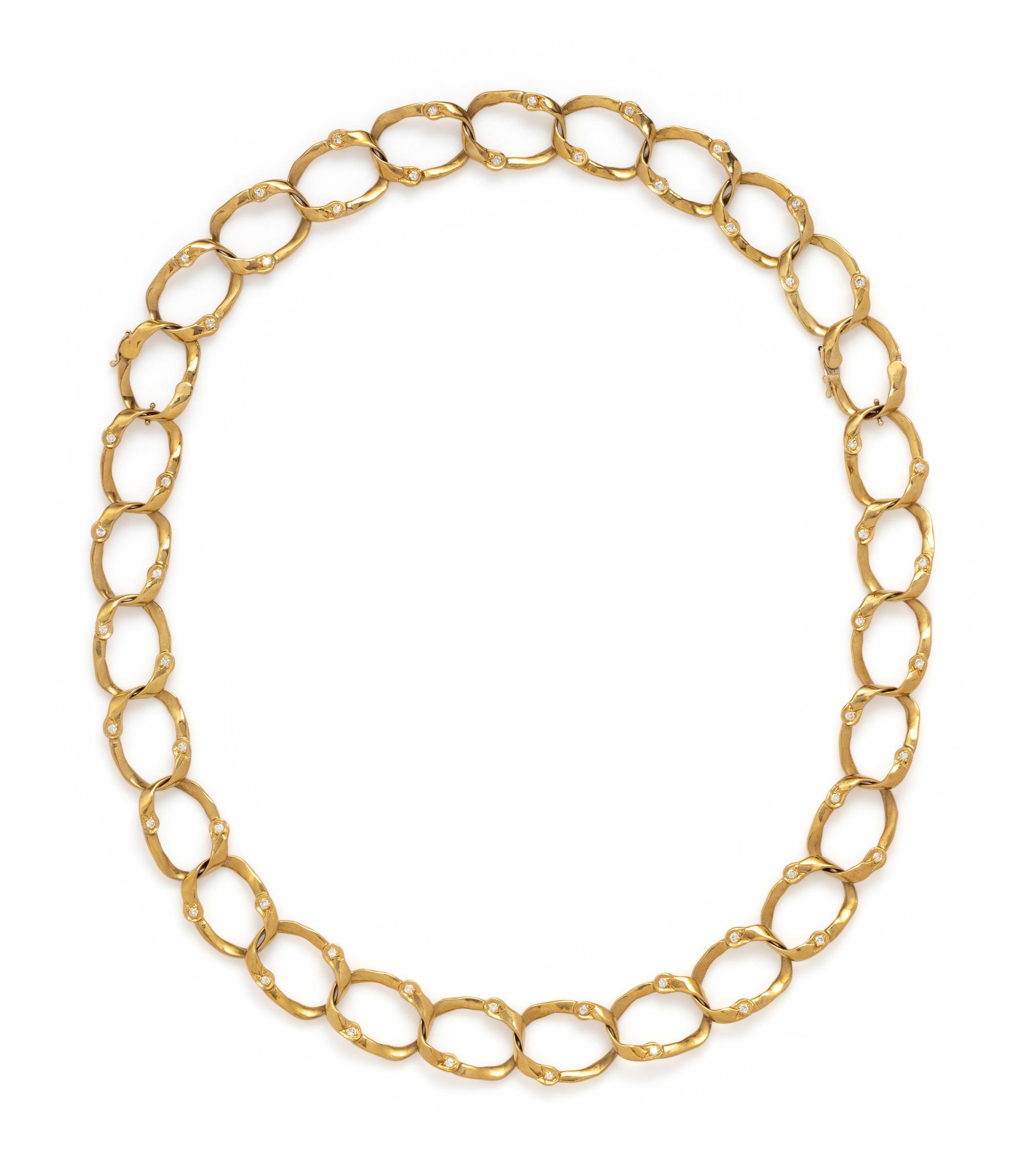 YELLOW GOLD AND DIAMOND CONVERTIBLE NECKLACE