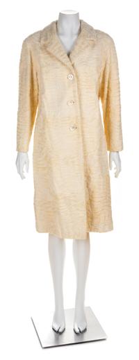 A Maximilian Cream Broadtail Coat, No size.