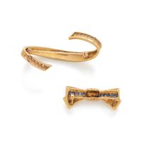 YELLOW GOLD AND DIAMOND BROOCHES