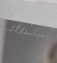 A Steuben Glass and Silver Ice Hunter Sculpture