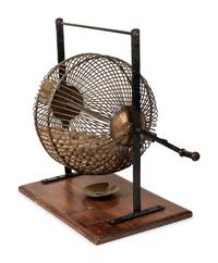 An English Mahogany Mounted Lottery Wheel
