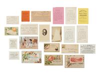 [EARLY PHOTOGRAPHY]. A large assortment of photographers' advertising cards, sheets, and signage.