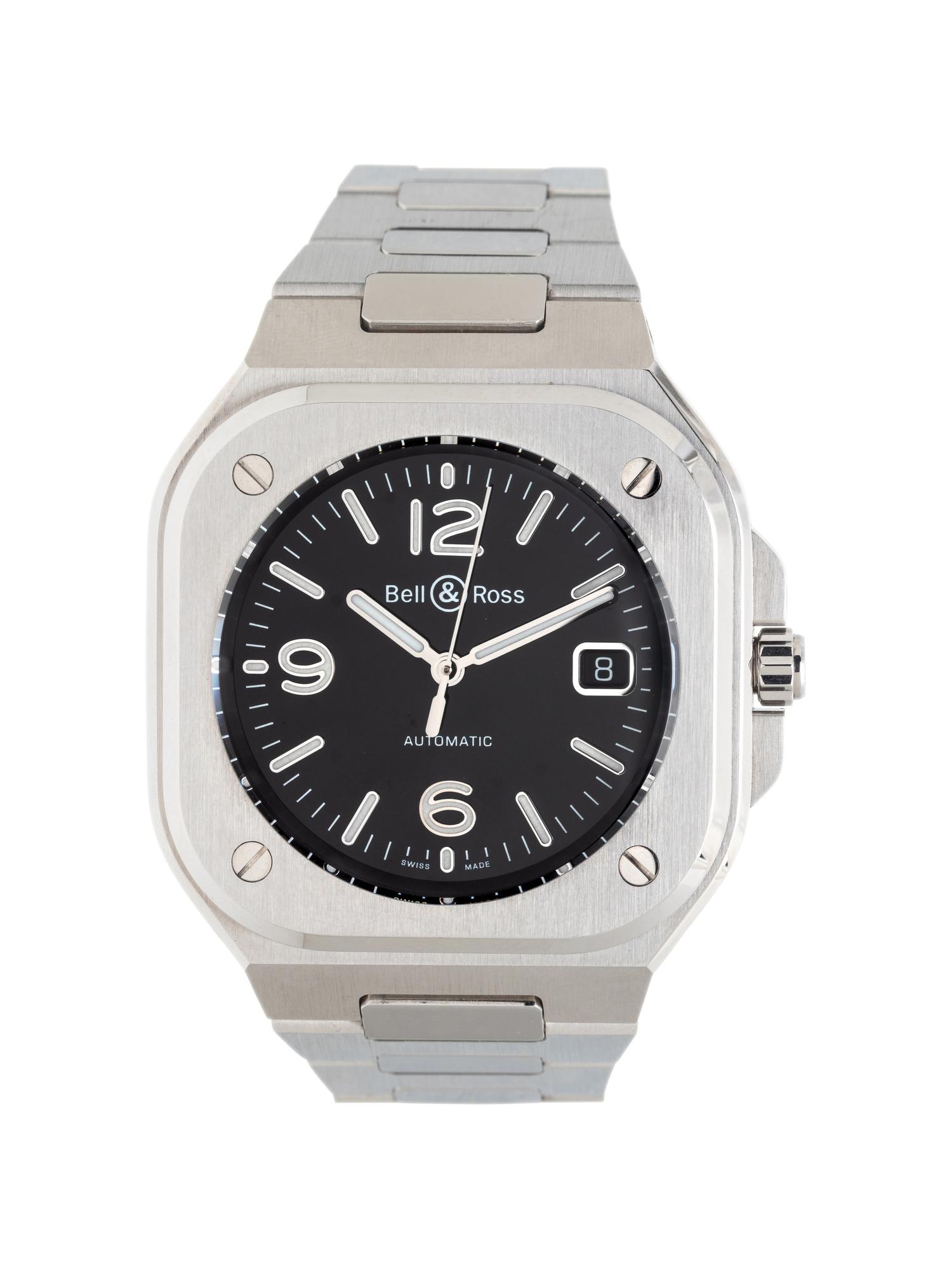 BELL & ROSS, BR 05 STAINLESS STEEL 'BLACK STEEL' WATCH