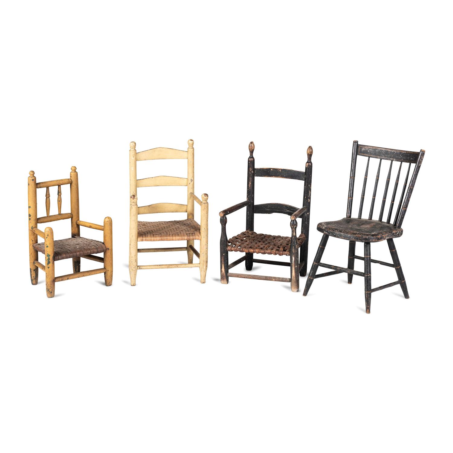 Four Paint Decorated Child's Chairs