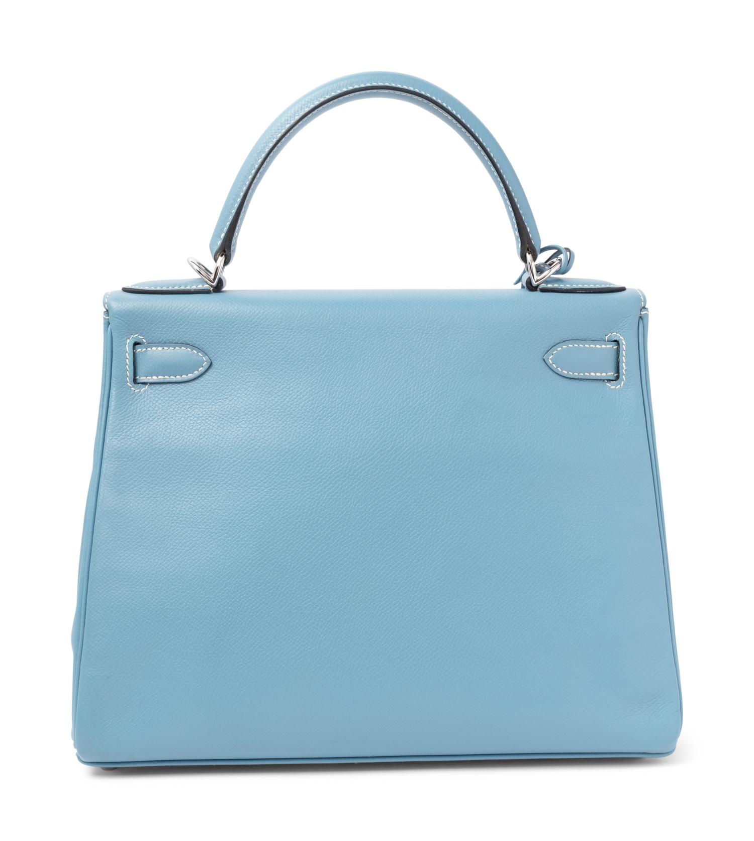 Hermès Kelly Retourne 28cm Blue Jean Bag, 2005