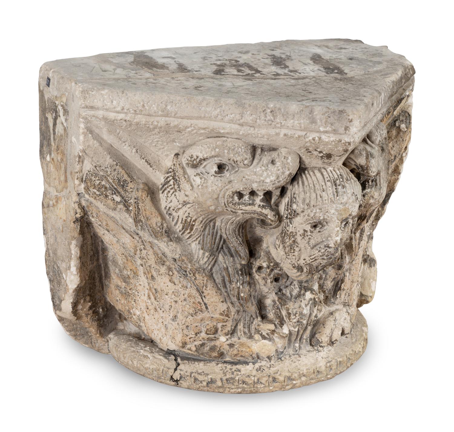 A French Carved Limestone Capital