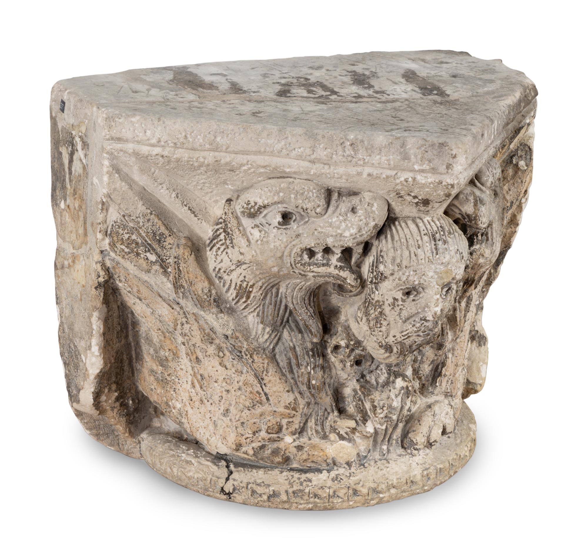 A French Carved Limestone Capital