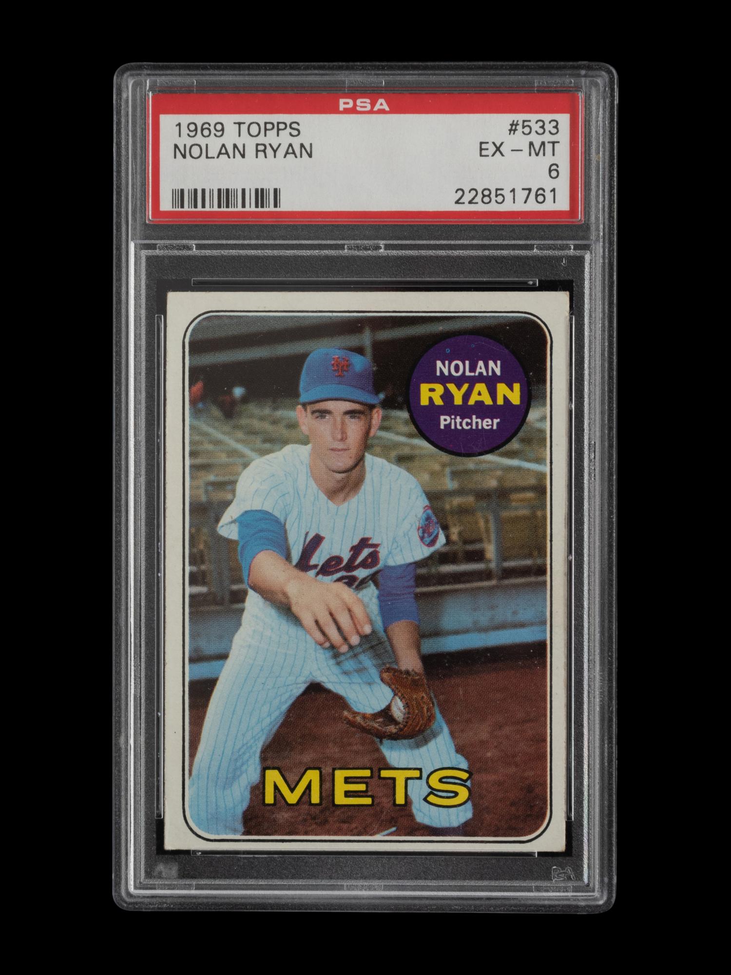 A 1969 Topps Nolan Ryan Baseball Card No. 533 (PSA 6 EX-MT)