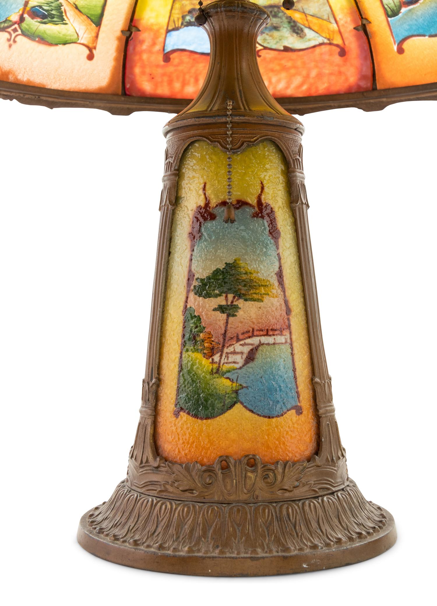A Miller Reverse-Painted Lamp