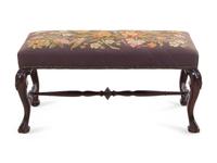 A Victorian Carved Mahogany Window Seat