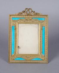 A French Ormolu and Enameled Frame, Height 9 3/4 x width 7 inches.