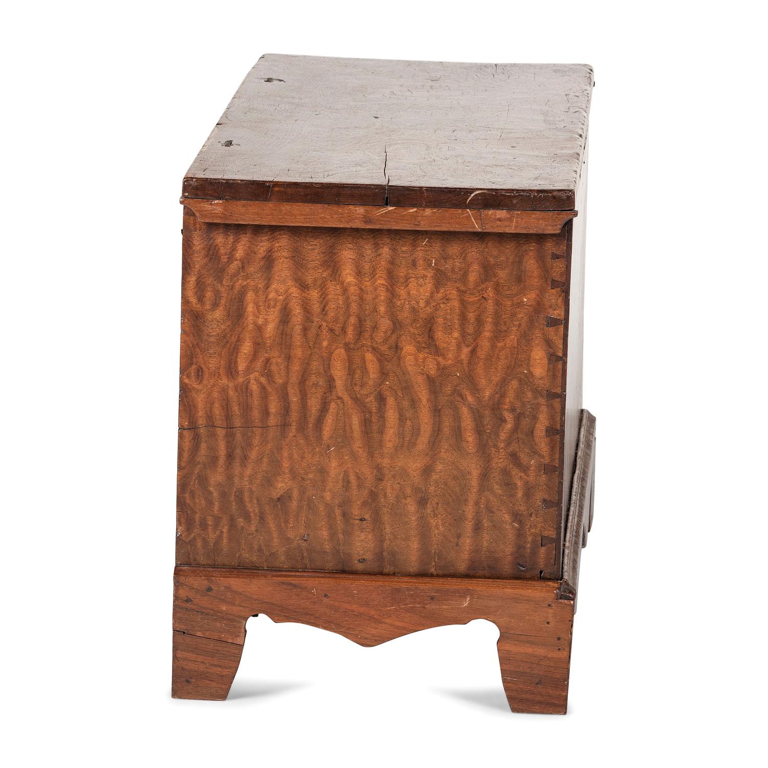 A Chippendale Tiger Maple Blanket Chest
