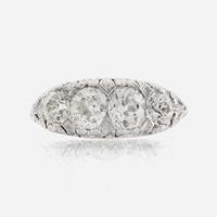 An antique diamond and platinum ring