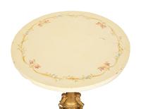 A Louis XVI Style Carved Giltwood Tripod Table Base with an Associated Top