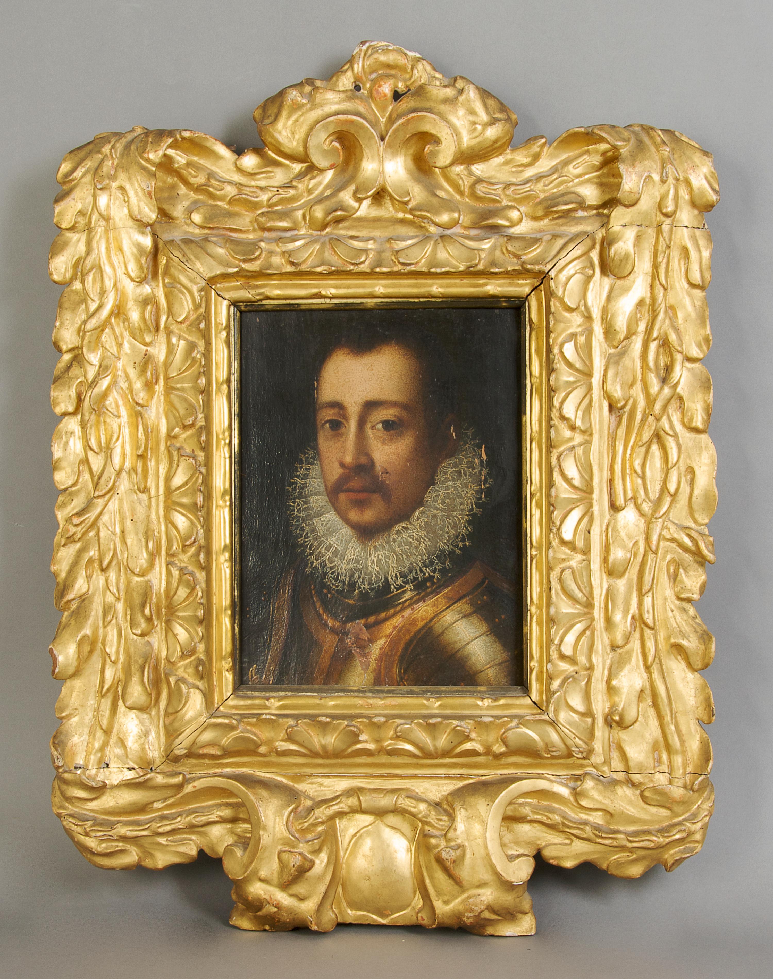 An Old Master Style Portrait, Height 10 x width 7 1/2 inches.