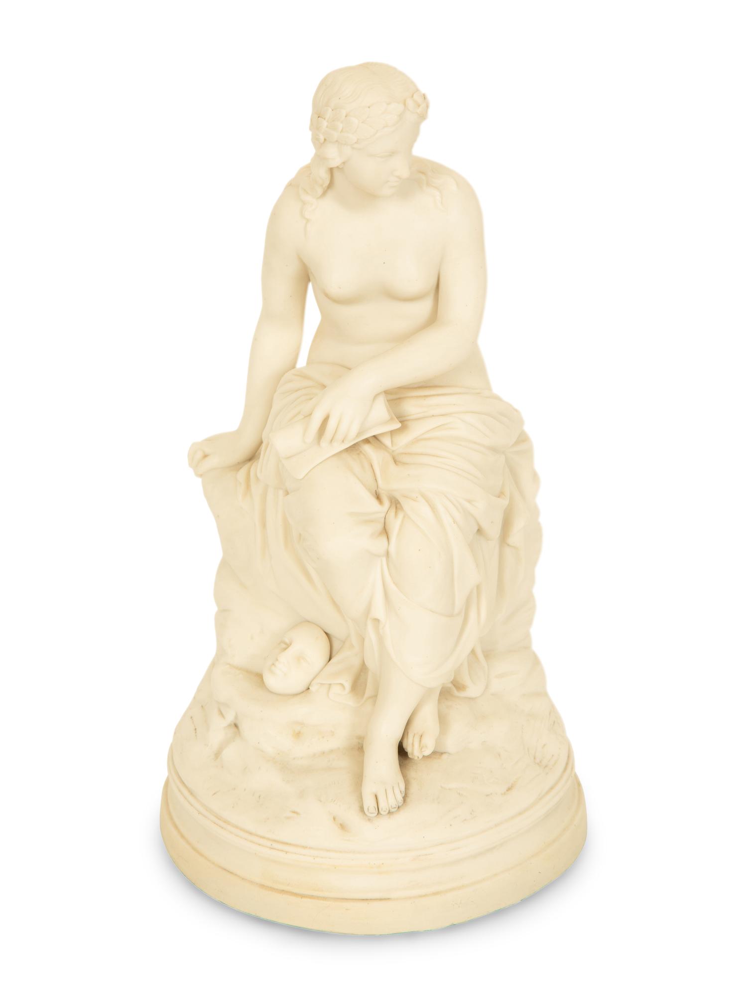Two White Bisque Figures of Maidens